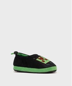 chaussons en velours avec motif jeu video garcon - minecraft noir standardH264501_2