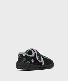 chaussons en velours avec motif jeu video garcon - minecraft noirH264901_4