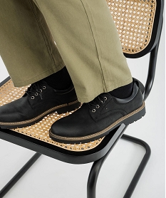 GEMO Derbies casual à semelle crantée homme noir standard