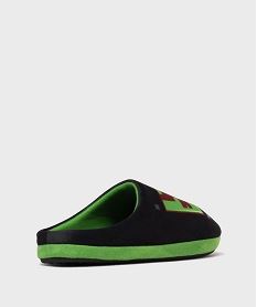 chaussons mules en velours doux imprimes garcon - minecraft vert standardH270601_4