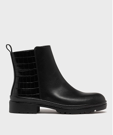 GEMO Boots avec empiècement texturé et semelle crantée femme - 5 Miles noir vif