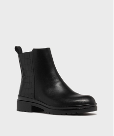 boots avec empiecement texture et semelle crantee femme - 5 miles[missing] noir vifH278701_2