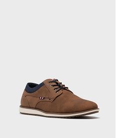 derbies texturees a detail jean semelle sport homme brunH281401_2