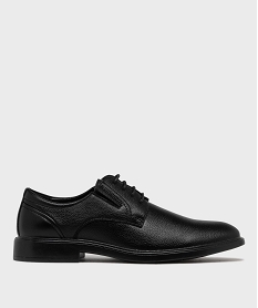 GEMO Derbies grainés à lacets et élastiques de confort homme noir standard
