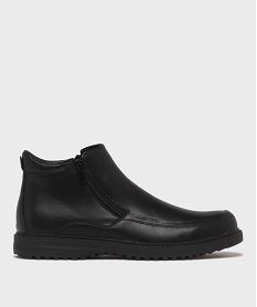 GEMO Boots fourrées confortables à double zip homme noir standard