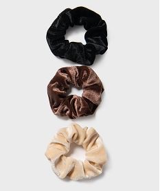 chouchous pour les cheveux en velours femme (lot de 3) marron standard accessoires cheveuxH284401_3