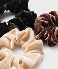 chouchous pour les cheveux en velours femme (lot de 3) marron standard accessoires cheveuxH284401_4