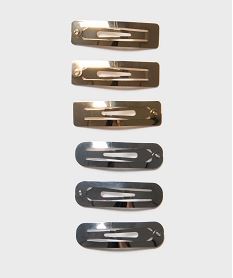 barrettes a cheveux clic-clac unies (lot de 6) multicolore accessoires cheveuxH284601_3