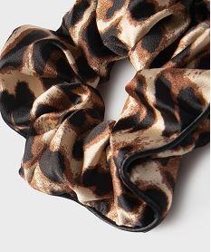 chouchou cheveux en satin leopard femme beige standard accessoires cheveuxH284701_2