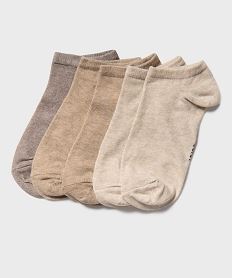 chaussettes femme ultra courtes unies (lot de 5) beige standardH287801_3