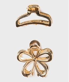 pinces crabes pour les cheveux en metal (lot de 2) dore accessoires cheveuxH288401_3