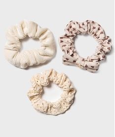 chouchou en tissu fille (lot de 3) - lulucastagnette beige standardH289701_3