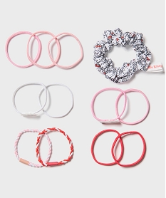 GEMO Elastiques cheveux fantaisie fille (lot de 12) - Hello Kitty rouge standard