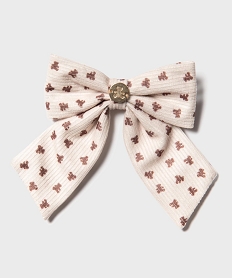 GEMO Pince à cheveux ornée dun nœud en velours fille - LuluCastagnette Beige