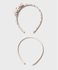 GEMO Serre-tête en velours côtelé fille (lot de 2) - LuluCastagnette beige standard