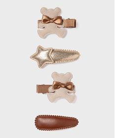 pinces pour les cheveux fille (lot de 4) - lulucastagnette marron standardH291101_3