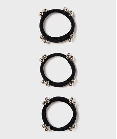 GEMO Elastiques pour les cheveux avec perles (lot de 3) noir standard