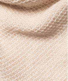 echarpe en maille fantaisie forme triangle femme beigeH292901_2