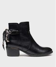 GEMO Boots à talon cubain et foulard noué femme noir standard