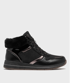 GEMO Boots confort avec talon compensé et doublure chaude femme noir standard