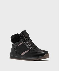 boots confort avec talon compense et doublure chaude femme noir standard bottines bottesH295401_2