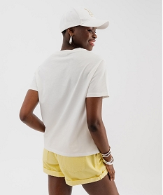 tee-shirt manches courtes imprime paillete femme blanc standard t-shirts manches courtesH299601_3