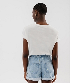 tee-shirt manches courtes imprime colore femme blanc standard t-shirts manches courtesH299701_3