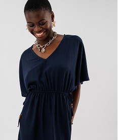 robe courte coupe ample avec liens sur les cotes femme bleuH299901_2