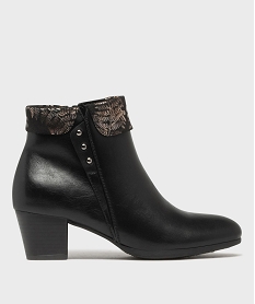 GEMO Bottines à talon spéciales confort avec col scintillant femme noir standard
