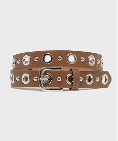 ceinture avec oeillets et clous metalliques femme orangeH307801_3