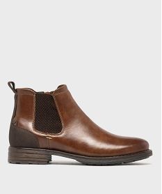 GEMO Chelsea boots zippées homme Brun