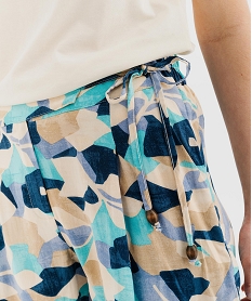 short fluide en viscose avec liens a la taille femme multicolore shortsH314201_2