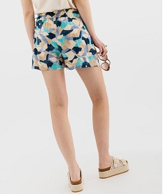 short fluide en viscose avec liens a la taille femme multicolore shortsH314201_3