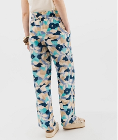 pantalon fluide en viscose avec liens a la taille femme multicolore pantalonsH314301_3