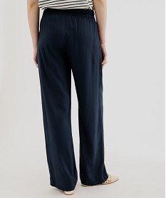 pantalon fluide en viscose avec liens a la taille femme bleu pantalonsH314401_3