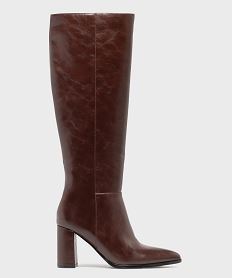 GEMO Bottes à haut talon et bout pointu femme Rouge