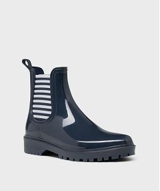 boots de pluie avec elastiques leopard femme - follow me bleuH318701_2