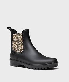 boots de pluie avec elastiques leopard femme - follow me noirH318901_2