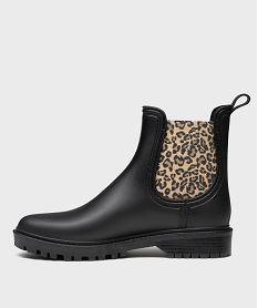 boots de pluie avec elastiques leopard femme - follow me noirH318901_3