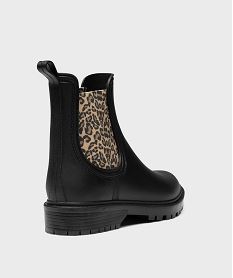 boots de pluie avec elastiques leopard femme - follow me noirH318901_4