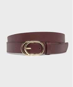GEMO Ceinture unie à boucle fantaisie femme Rouge