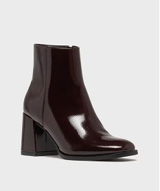 boots vernis avec bout carre et talon flare femme - follow me rougeH322401_2