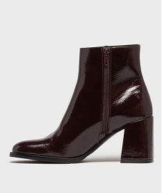 boots vernis avec bout carre et talon flare femme - follow me rougeH322401_3
