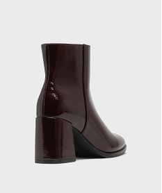 boots vernis avec bout carre et talon flare femme - follow me rougeH322401_4