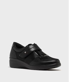 chaussures confort fermeture a scratch femme noir standard derbiesH323901_2