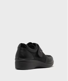 chaussures confort fermeture a scratch femme noir standard derbiesH323901_4