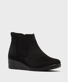 boots confort a talon compense femme noir standard bottines bottesH324201_2