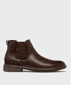 GEMO Chelsea boots avec empiècement au talon homme - Mario Baldano marron fonce