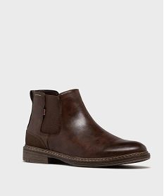 chelsea boots avec empiecement au talon homme - mario baldano marron fonceH326301_2