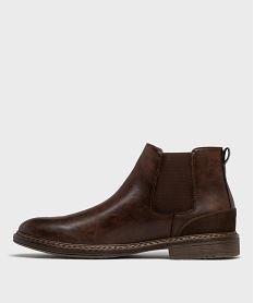 chelsea boots avec empiecement au talon homme - mario baldano marron fonceH326301_3